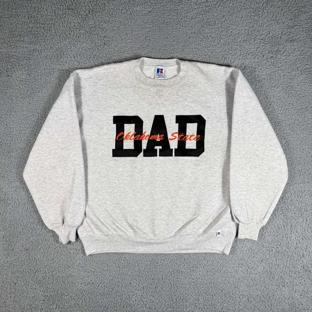 Vintage 90s Oklahoma State Crewneck Mens XL Russell Athletic OSU DAD Sweatshirt
